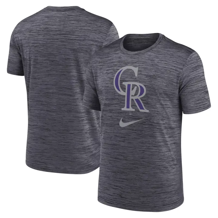 T-shirt Colorado Rockies MLB Logo Vélocité Noir
