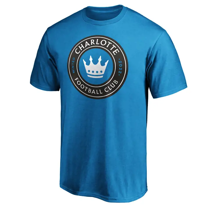 T-shirt bleu avec logo principal du Charlotte FC MLS