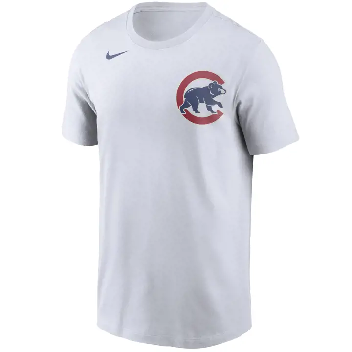 T-shirt Chicago Cubs MLB Swoosh Wordmark BLANC