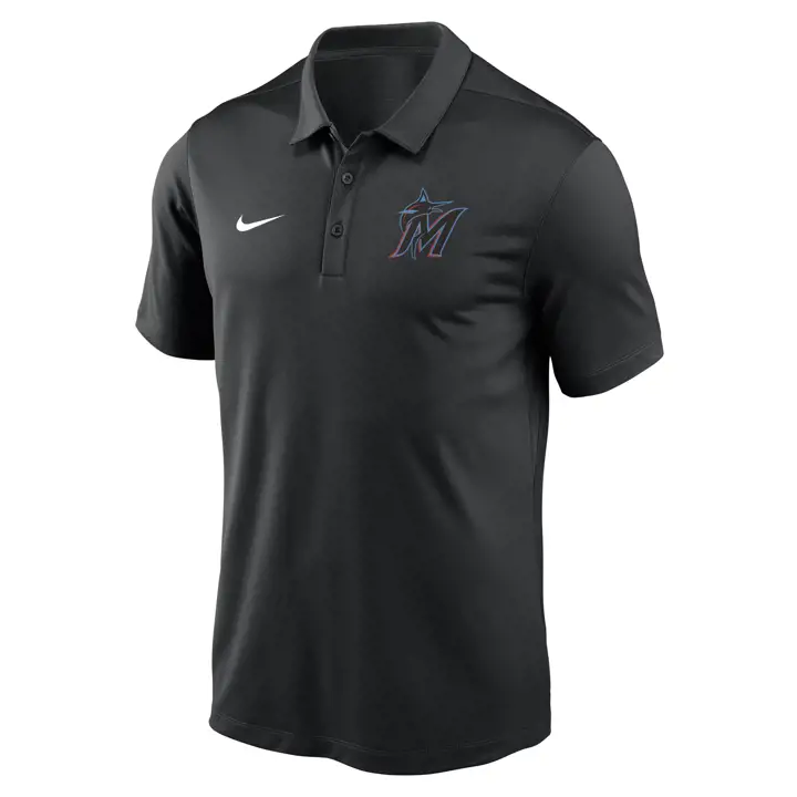 Polo Agility MLB des Miami Marlins - Noir