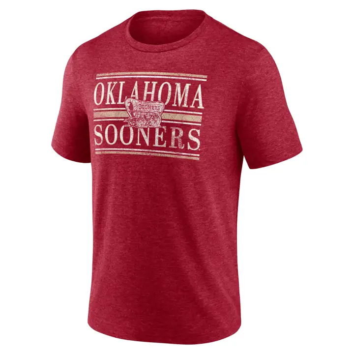 T-shirt double bande Oklahoma Sooners NCAA Heritage Triblend 22