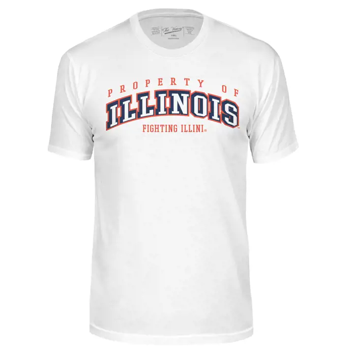 T-shirt blanc « Property Of » des Fighting Illini de l'Illinois (NCAA)
