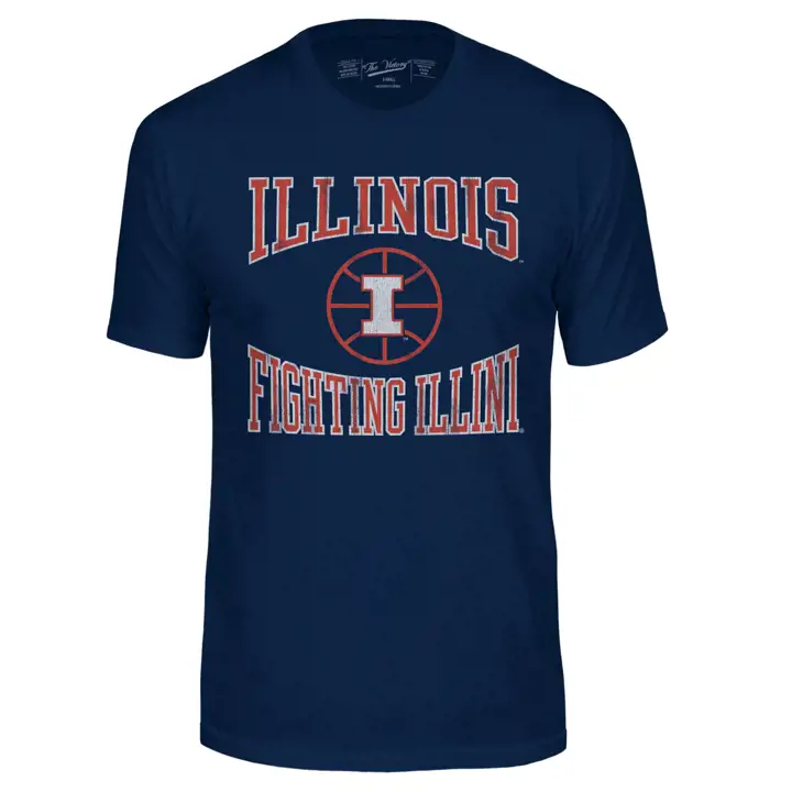 T-shirt Nav Illinois Fighting Illini 2F Icône Basket NCAA