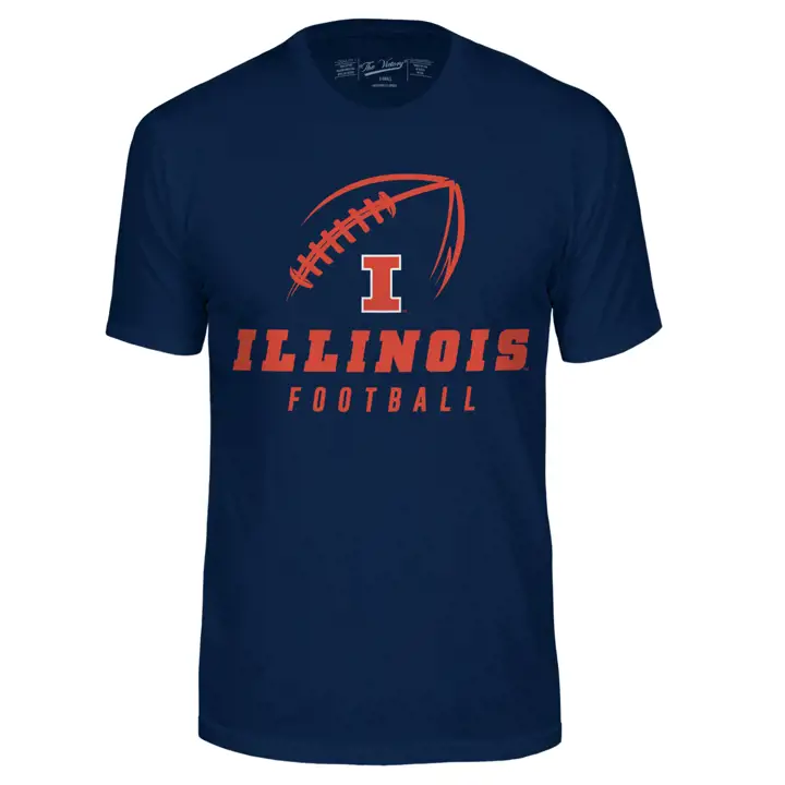T-shirt bleu marine Illinois Fighting Illini 2F avec logo football NCAA