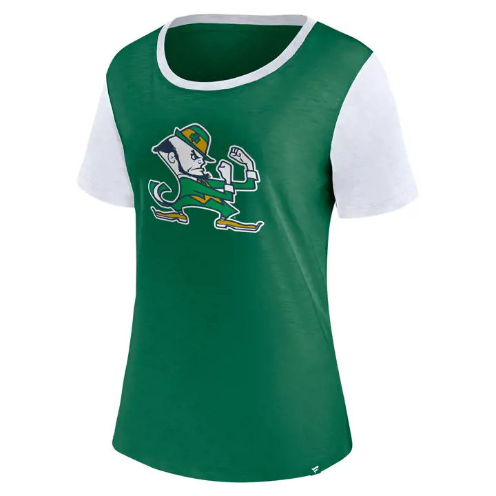 T-shirt Femme Fighting Irish NCAA en coton flammé color block 22 Gr