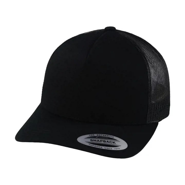 VIERGES POUR CASQUETTE RÉTRO TRUCKER 5 PANNEAUX noire