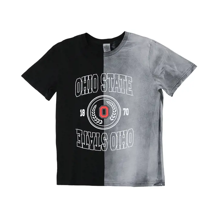 T-shirt teinté par décoloration pour femme NCAA Ohio State Buckeyes Crossroads