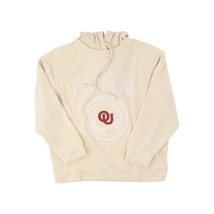 Oklahoma SoonersPull côtelé NCAA pour femme 22, coloris beige