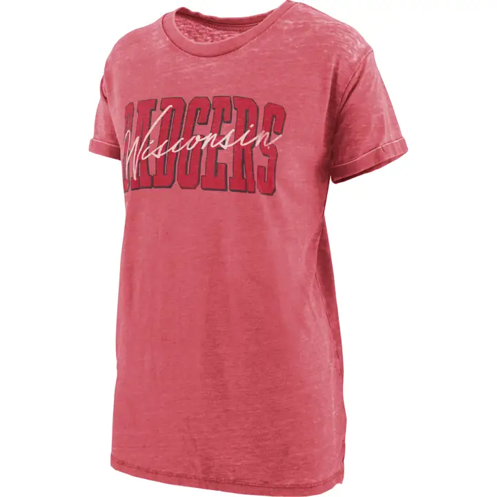 T-shirt « boyfriend » vintage pour femme NCAA Wisconsin Badgers 22