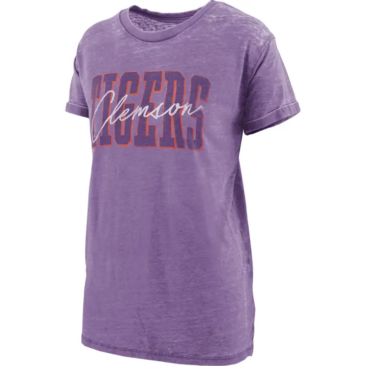 T-shirt ample vintage NCAA Clemson Tigers pour femme 22 pur