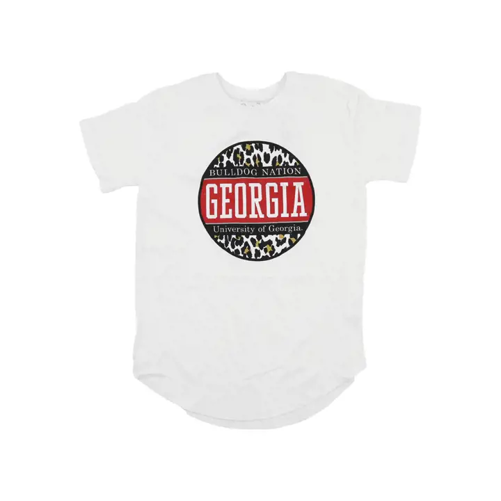 T-shirt à ourlet arrondi NCAA Georgia Bulldogs pour femme 22 ivo 1