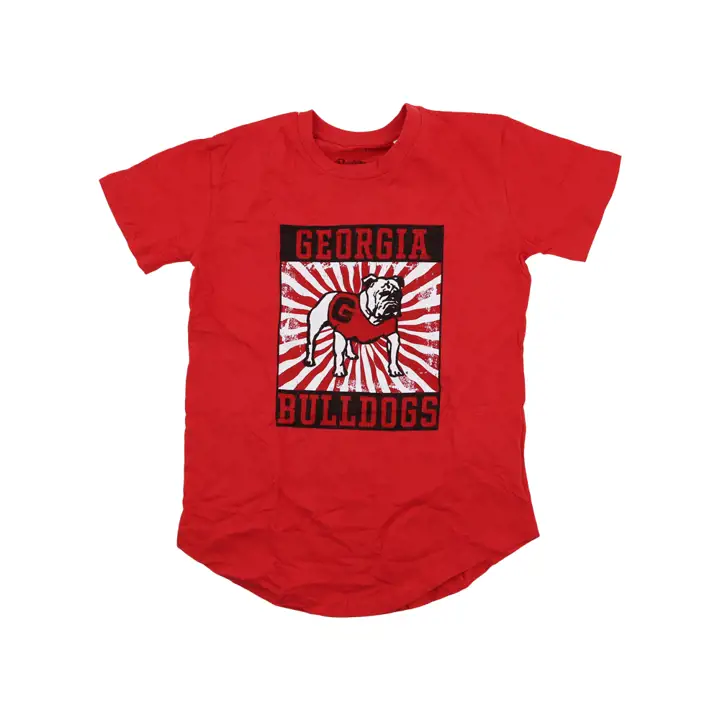 T-shirt femme à ourlet arrondi NCAA Georgia Bulldogs 22 rouge