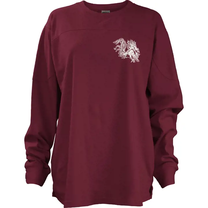 T-shirt oversize crimé pour femme des Gamecocks de la Caroline du Sud NCAA