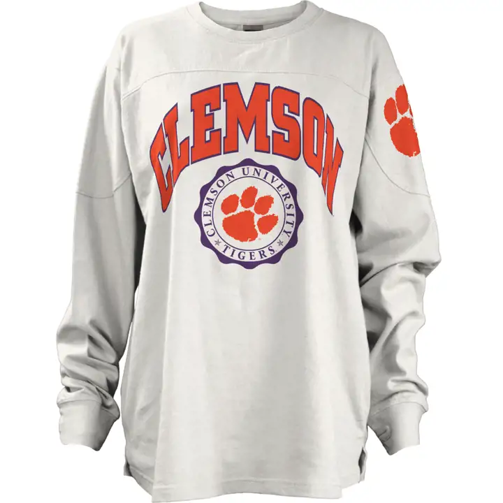 Clemson Tigers NCAA Chemise ample pour femme, blanc