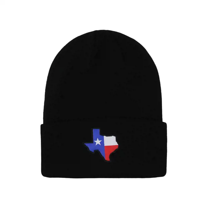 Écusson drapeau du Texas en tricot noir