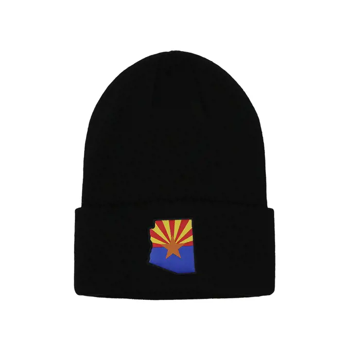 Écusson drapeau de l'État d'Arizona en tricot, noir