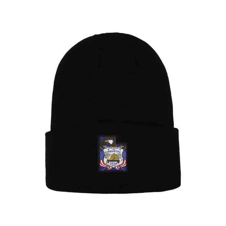 Bonnet maille drapeau de l'état de l'UTAH noir