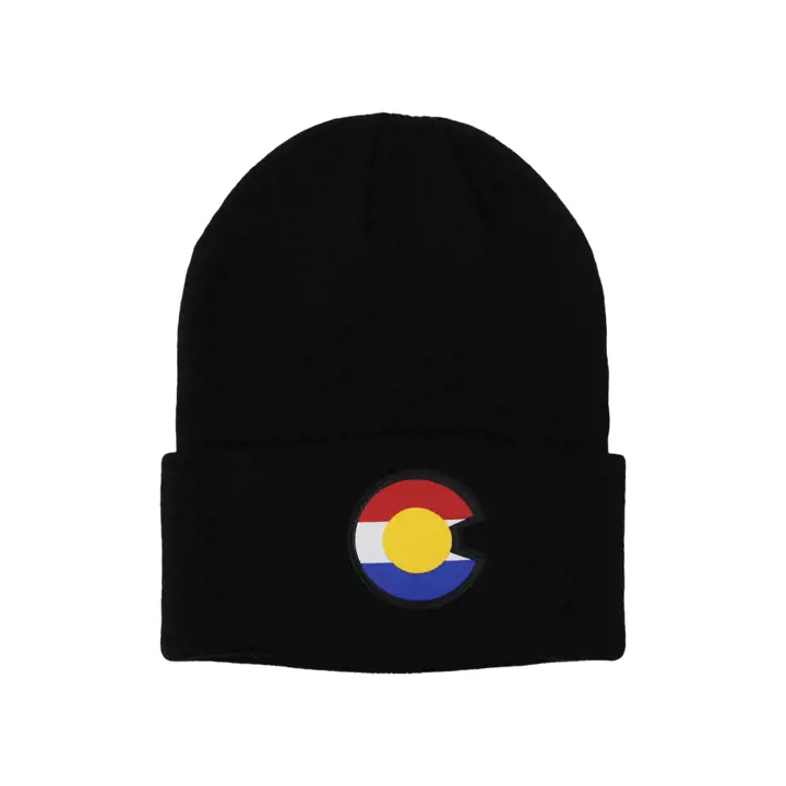 Écusson du drapeau de l'État du Colorado tricoté noir