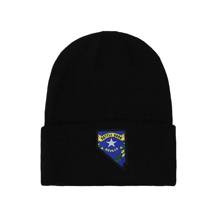 Écusson drapeau de l'État du NEVADA Bonnet tricoté noir