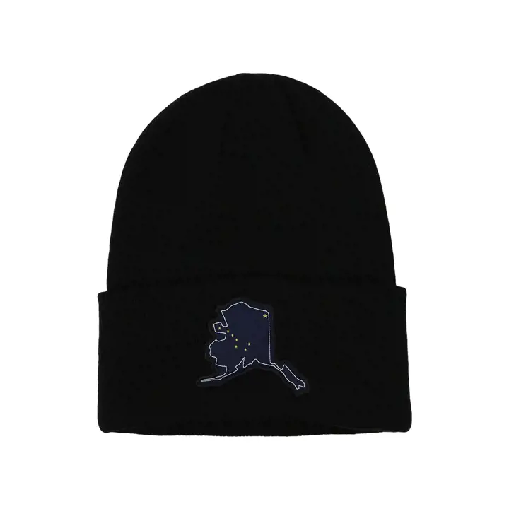Écusson drapeau de l'État de l'ALASKA tricoté noir