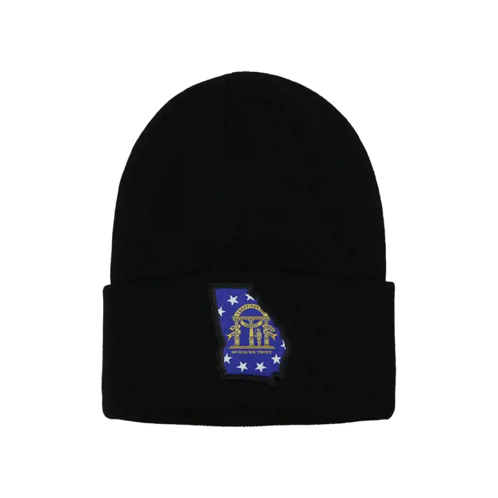 GEORGIA État Drapeau Écusson Tricoté noir