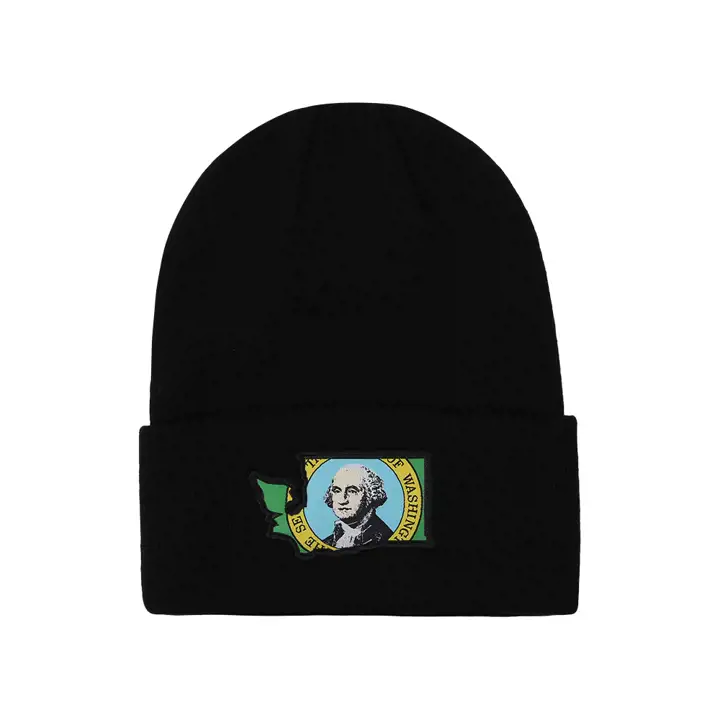 Écusson tricoté du drapeau de l'État de WASHINGTON noir