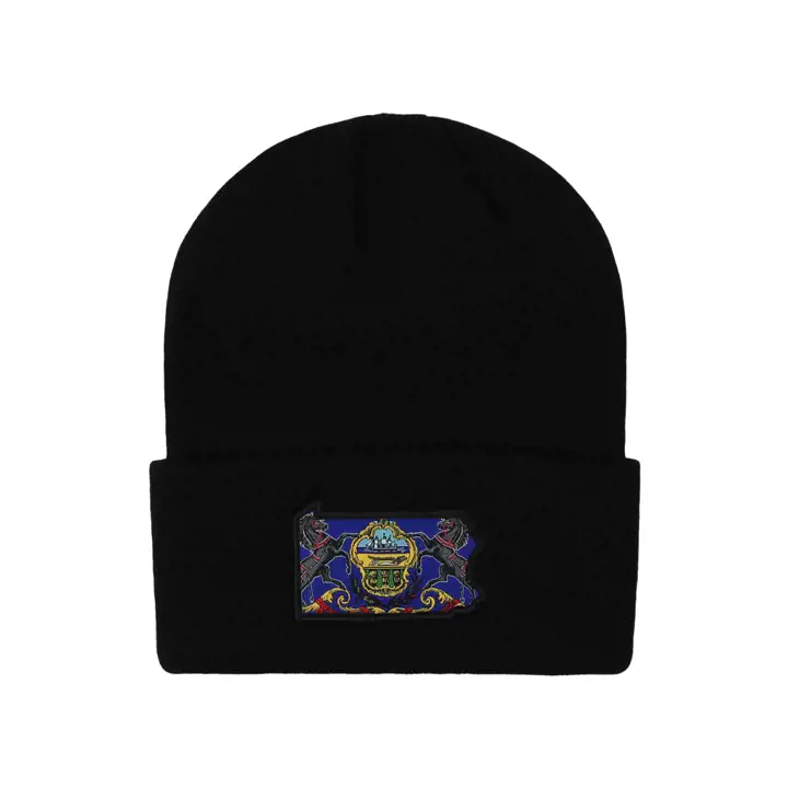 Écusson du drapeau de l'État de PENNSYLVANIE Tricoté noir