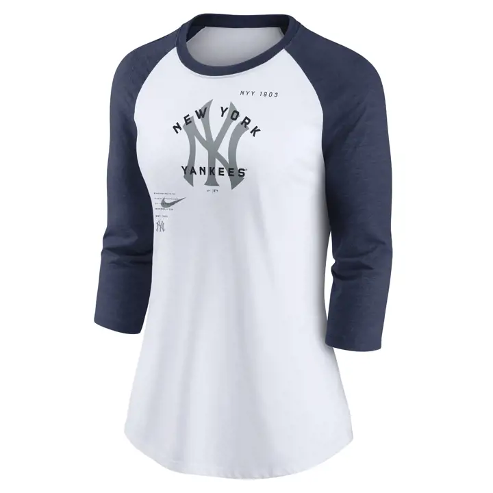 NY YANKEES MLB Femme Moderne Baseball Arch Raglan Tri-Blend