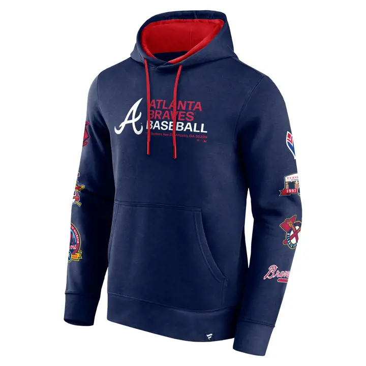 Chandail à capuchon bleu marine Atlanta Braves MLB Fundamentals