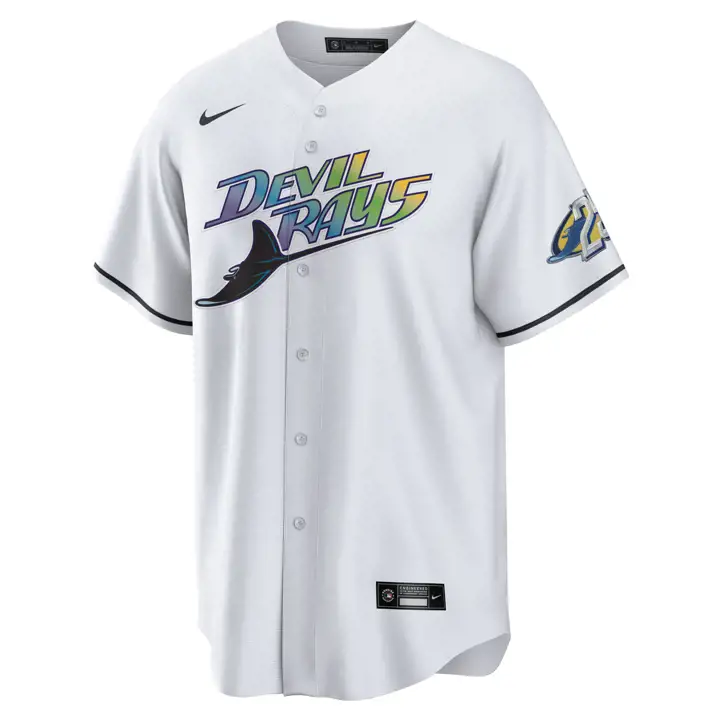 Maillot réplique vierge officiel RAYS MLB Devil Rays blanc
