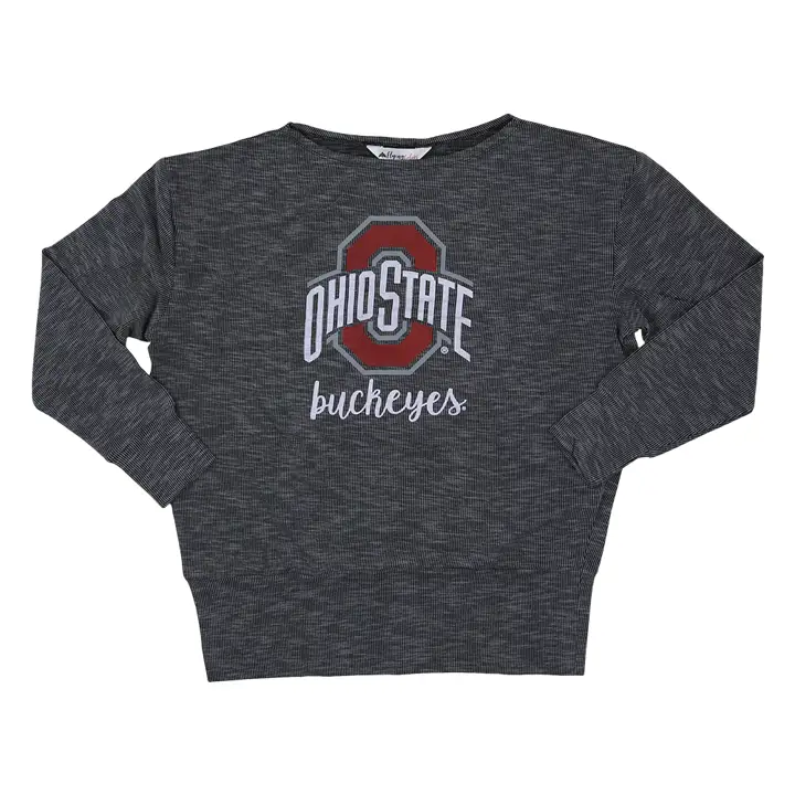 Tunique Lainey à manches longues NCAA pour femme des Ohio State Buckeyes, gris