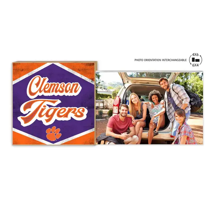 Cadre flottant diamant rétro Clemson Tigers ast