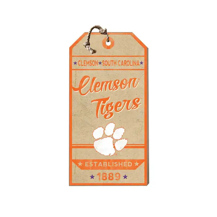 Étiquette suspendue esprit d'équipe des Clemson Tigers ast