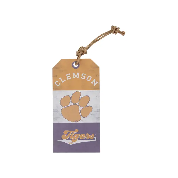 Étiquette suspendue Clemson Tigers - Logo rétro