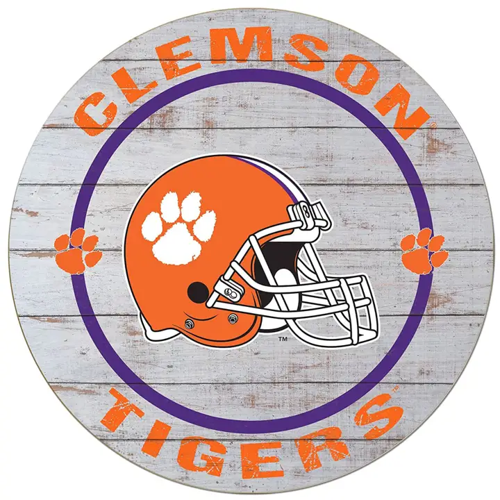 Panneau rond 20x20 Clemson Tigers - Casque ast