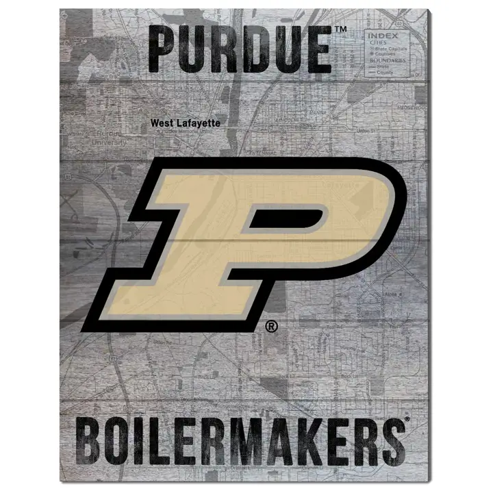 Purdue Boilermakers 16x20 "Road to Victory" Pallet Pride ast