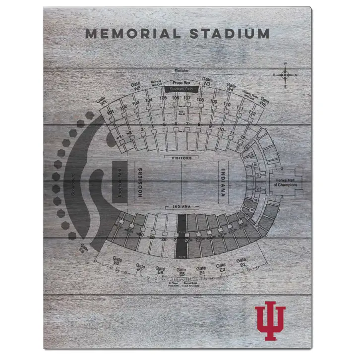 Plan de sièges du stade des Indiana Hoosiers 16x20