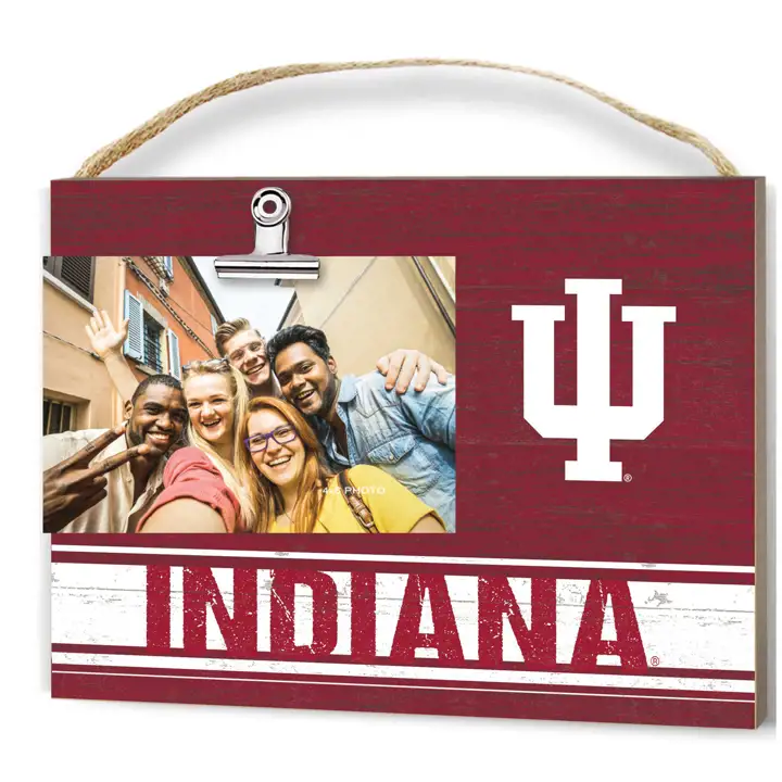 Plaque à suspendre avec pince aux couleurs de l'équipe des Indiana Hoosiers