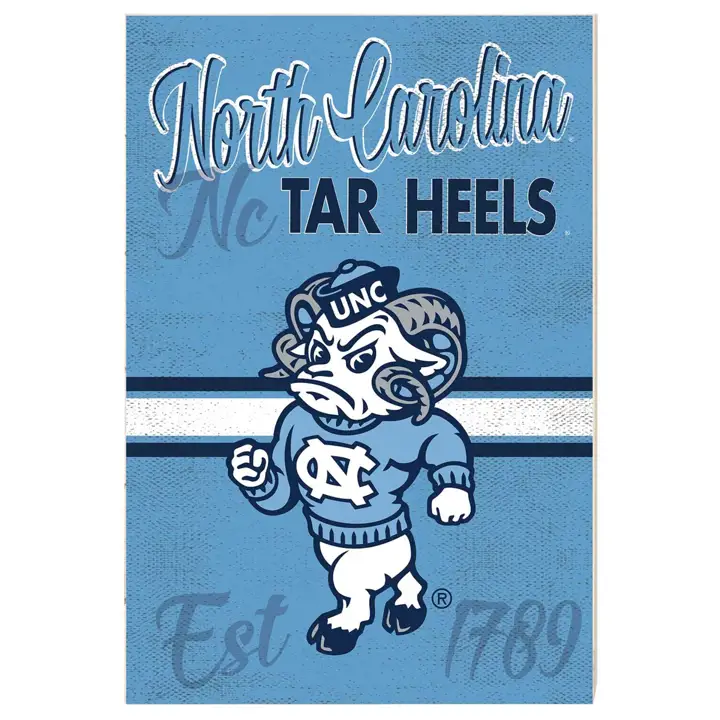 Panneau de la mascotte des Tar Heels de la Caroline du Nord