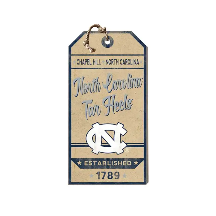 Étiquette suspendue esprit d'équipe des North Carolina Tar Heels
