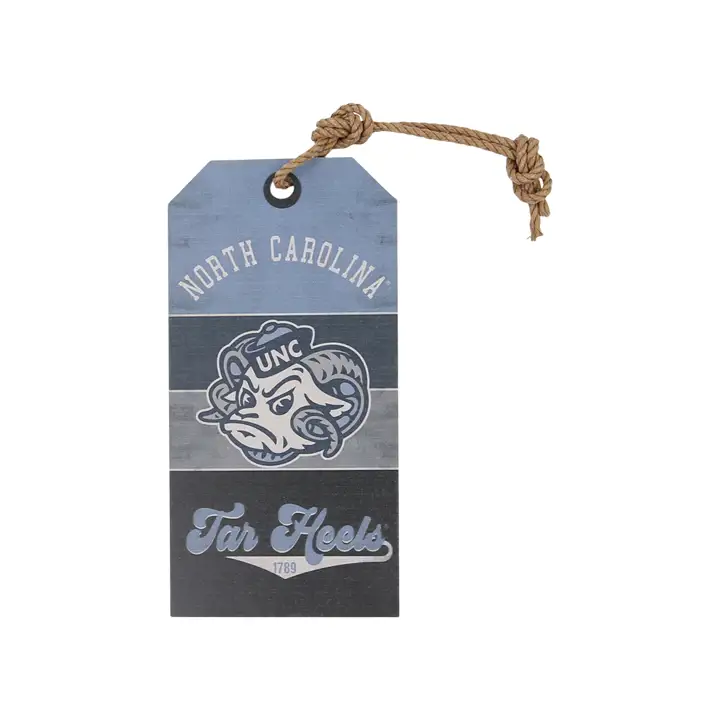 Petite étiquette suspendue North Carolina Tar Heels - Logo rétro