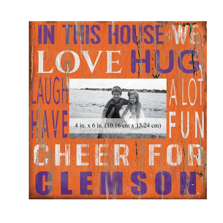 Cadre Clemson Tigers "In This House" - 10 x 10 po