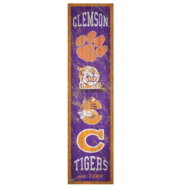Bannière Patrimoine Clemson Tigers - 6 x 24 po.