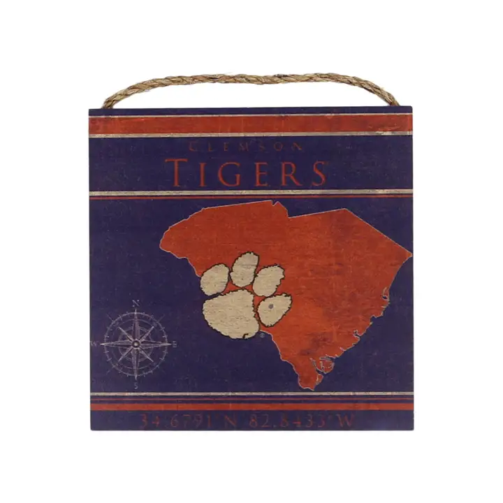 Panneau de coordonnées Tigres de Clemson - 10x10 ast