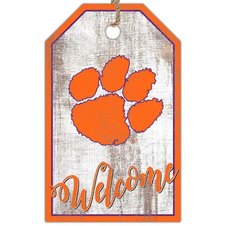 Étiquette d'équipe Clemson Tigers - 11 x 19 ast