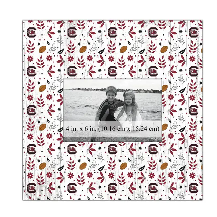 Cadre à motif floral des South Carolina Gamecocks - 10 x 10 po