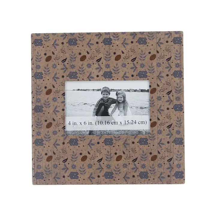 Cadre motif floral North Carolina Tar Heels - 10 x 10 po