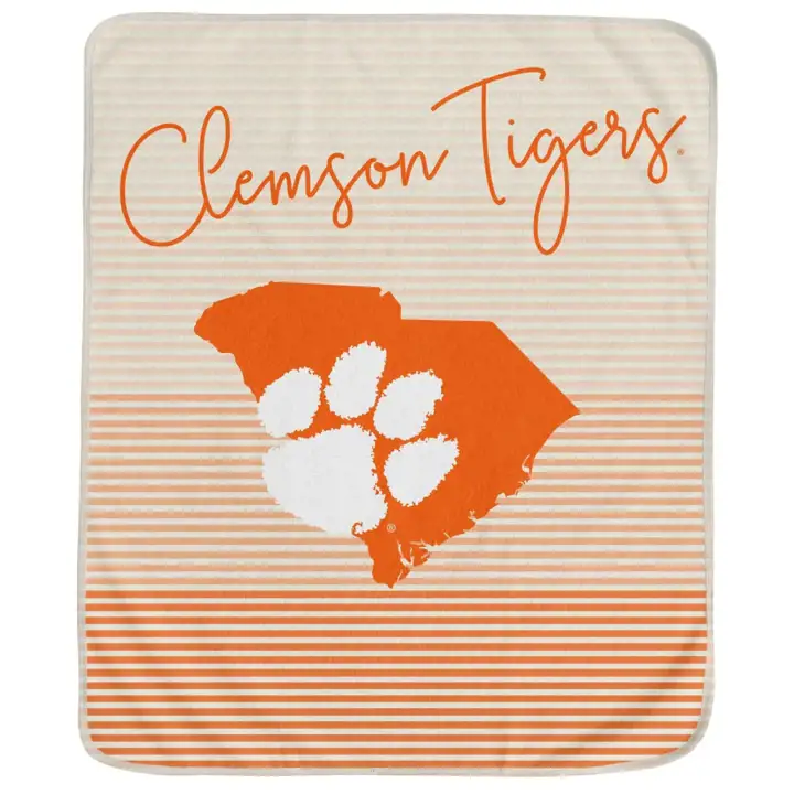 Couverture polaire rayée Clemson Tigers State ast