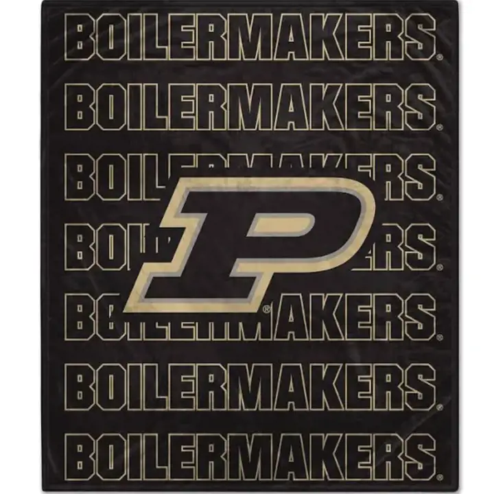 Couverture douillette en peluche avec motif « PURDUE BOILERMAKERS »