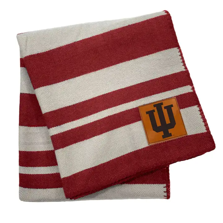 Couverture polaire rayée INDIANA HOOSIERS en acrylique